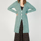 IrelandsEye Knitwear Horseshoe Cable Coat Ocean Mist