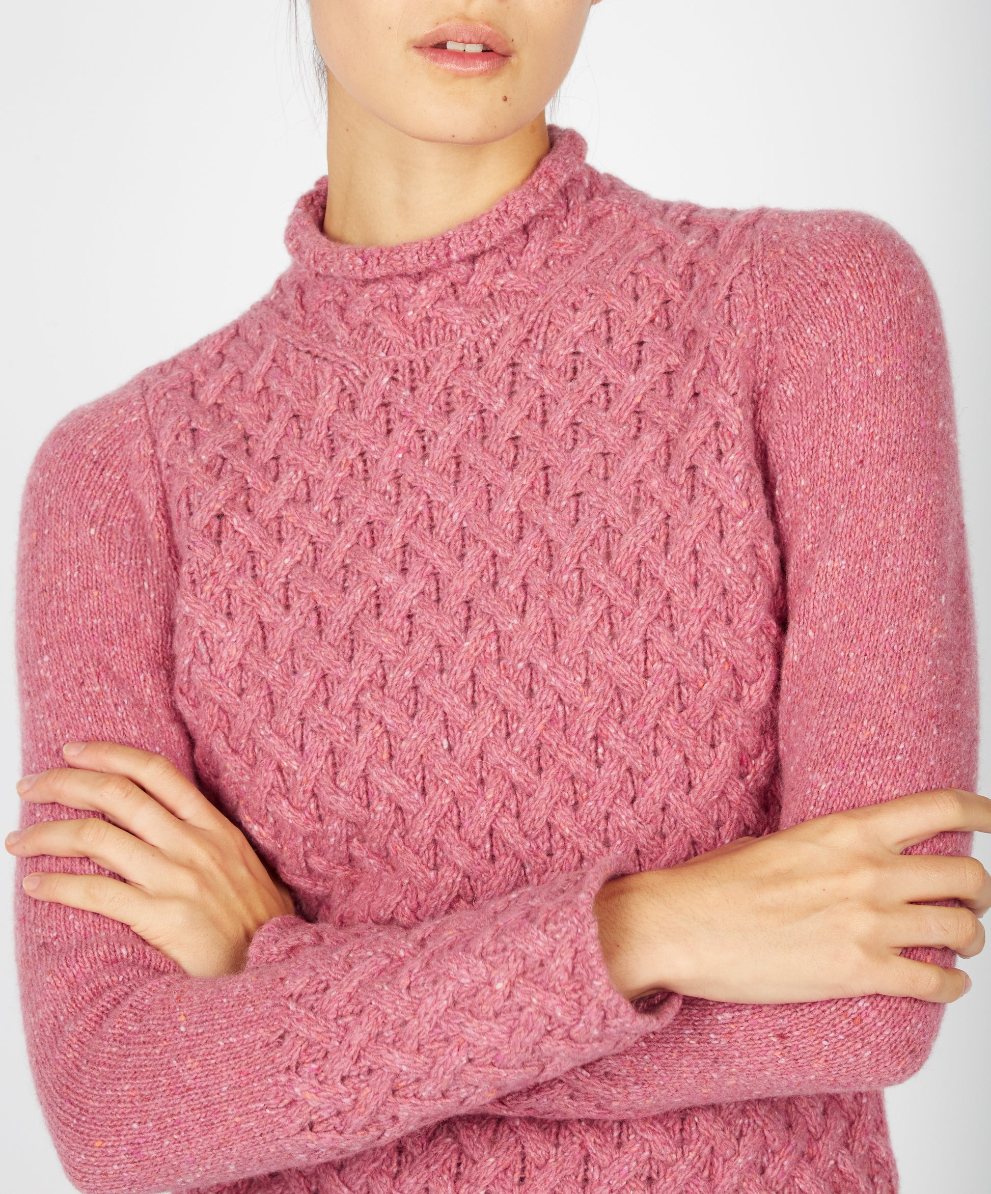  IrelandsEye Knitwear Trellis Sweater Bubblegum Pink