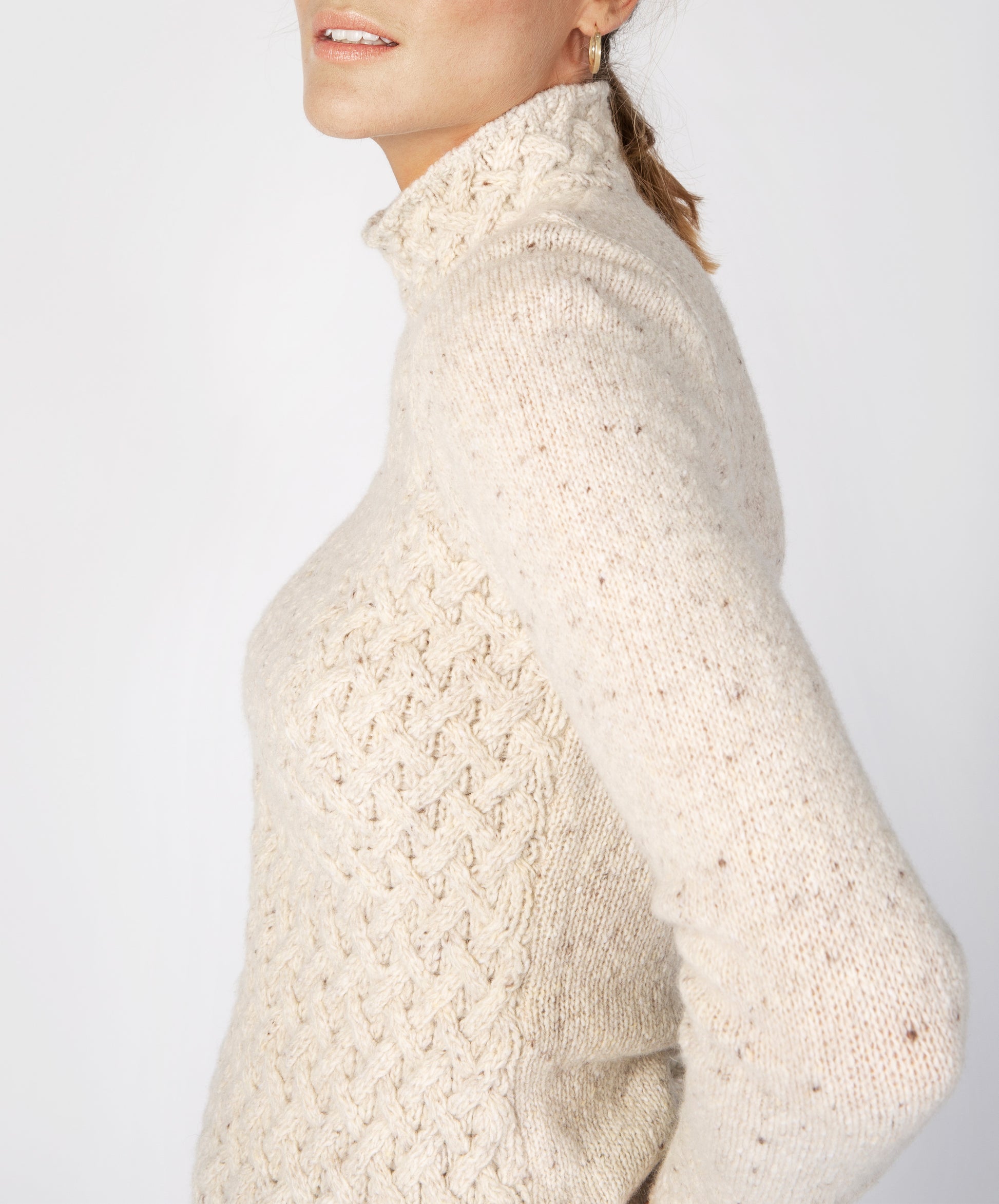 IrelandsEye Knitwear Trellis Sweater Chalkstone