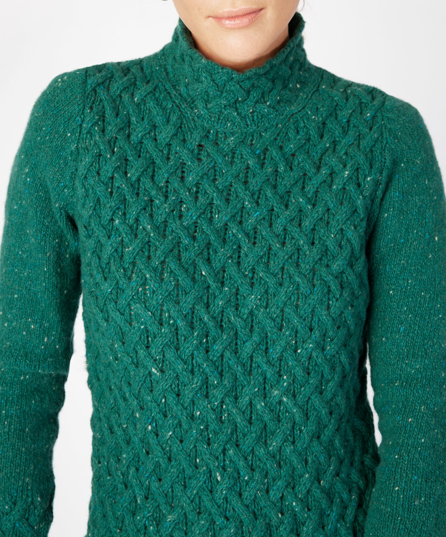 IrelandsEye Knitwear Trellis Sweater Green Garden