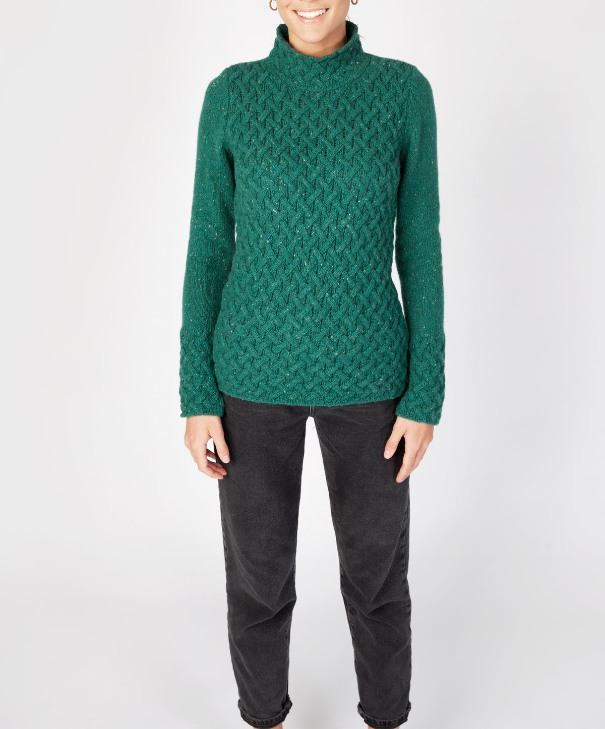 IrelandsEye Knitwear Trellis Sweater Green Garden