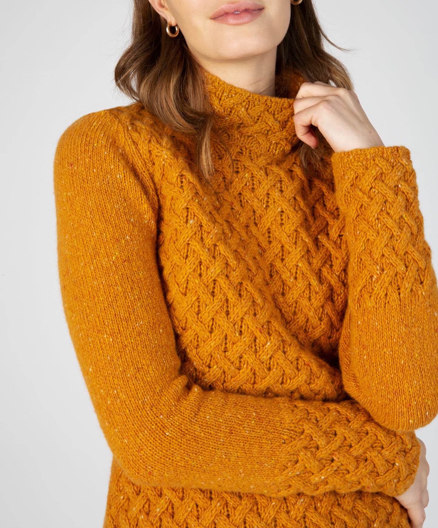 IrelandsEye Knitwear Trellis Sweater Mustard