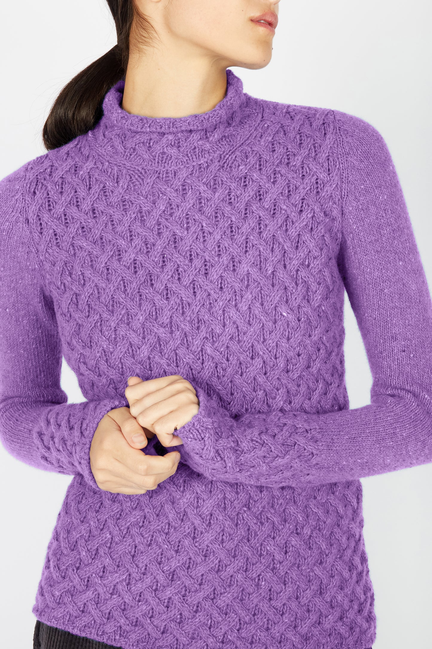 IrelandsEye Knitwear Trellis Sweater Orchid