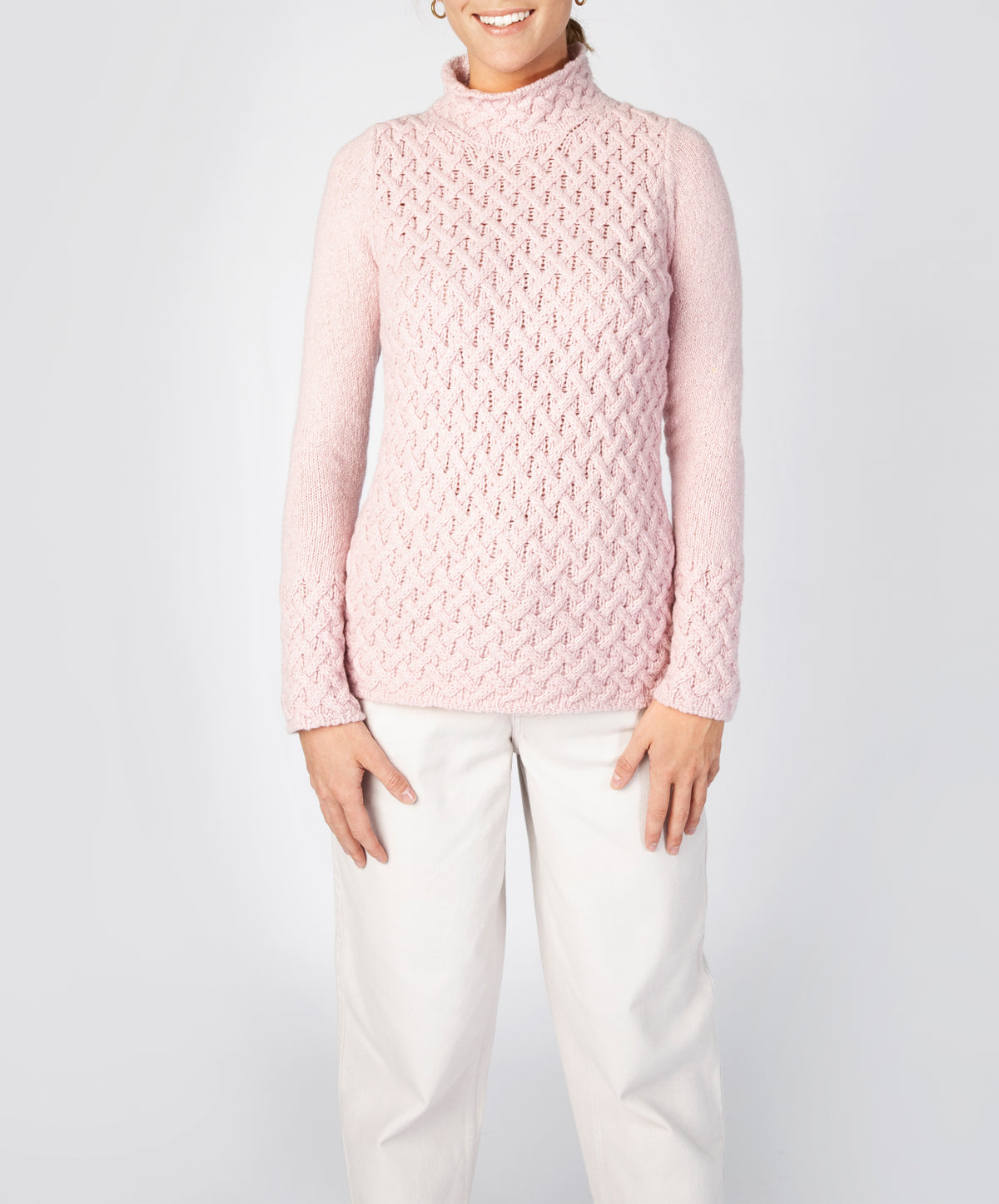 IrelandsEye Knitwear Trellis Sweater Pink Mist