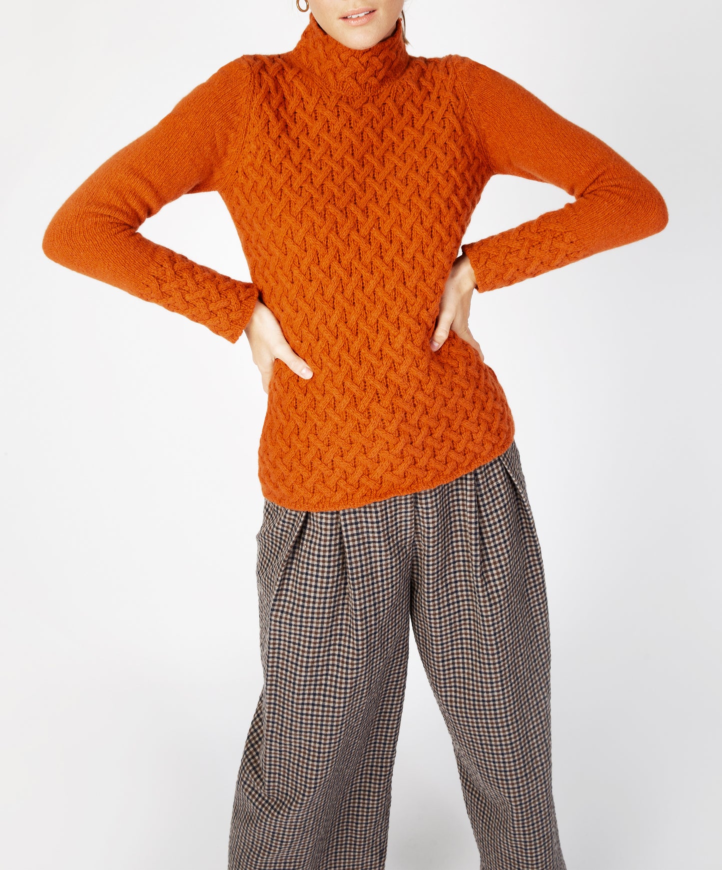 IrelandsEye Knitwear Trellis Sweater Terracotta