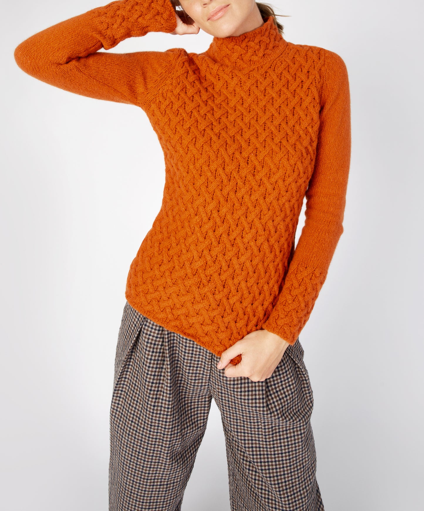 IrelandsEye Knitwear Trellis Sweater Terracotta