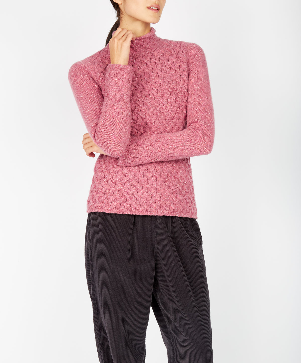 IrelandsEye Knitwear Trellis Sweater Bubblegum Pink