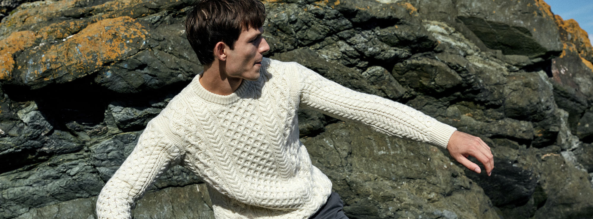 Navy aran outlet cardigan