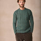 IrelandsEye Knitwear Blasket Honeycomb Stitch Mens Aran Sweater Fern Marl