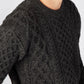 IrelandsEye Knitwear Blasket Honeycomb Stitch Mens Aran Sweater Graphite
