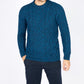 IrelandsEye Knitwear Blasket Honeycomb Stitch Mens Aran Sweater Stone Marl