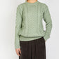 IrelandsEye Knitwear Blasket Honeycomb Stitch Womens Aran Sweater Sage Marl