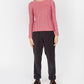 IrelandsEye Knitwear Lambay Lattice Cable Aran Sweater Rosa Pink