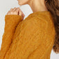 IrelandsEye Knitwear Lambay Lattice Cable Aran Sweater Golden Ochre