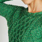 IrelandsEye Knitwear Lambay Lattice Cable Aran Sweater Green Marl