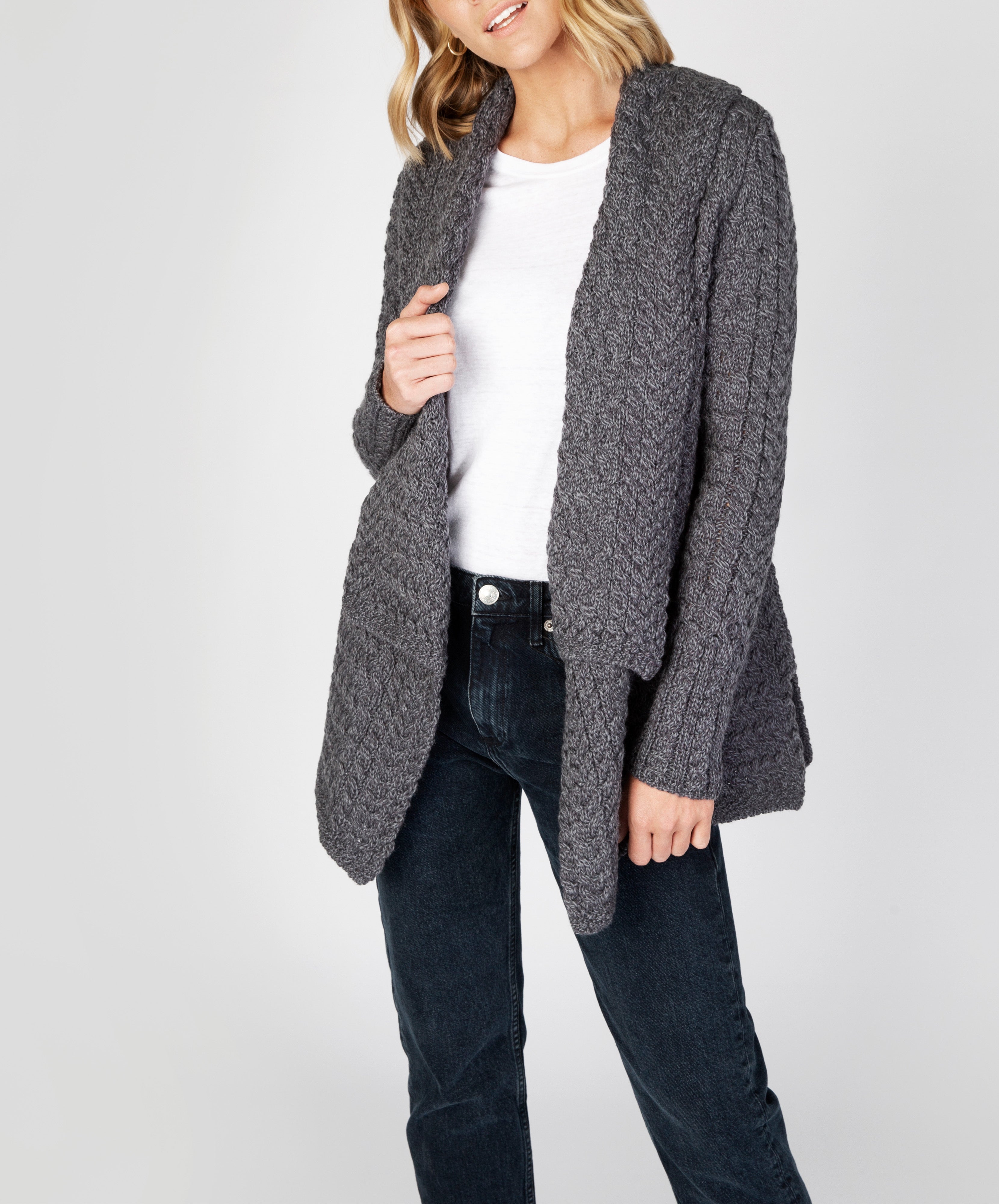 Silver waterfall outlet cardigan