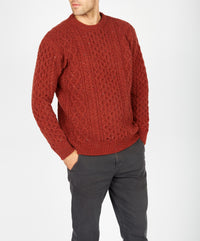 The Carraig Luxe Cashmere Aran Sweater Copper Marl