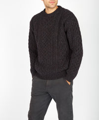 The Carraig Luxe Cashmere Aran Sweater Night Marl