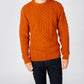 IrelandsEye Knitwear Carraig Luxe Aran Sweater Terracotta