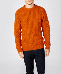 The Carraig Luxe Cashmere Aran Sweater Terracotta