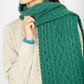 IrelandsEye Knitwear Luxe Aran Scarf Green Garden