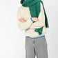 IrelandsEye Knitwear Luxe Aran Scarf Green Garden