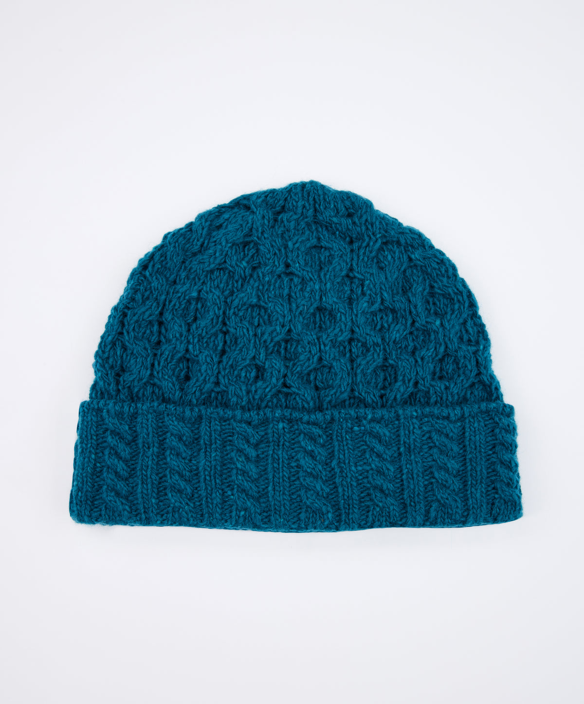 IrelandsEye Knitwear Luxe Aran Hat Teal Harbour