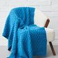 IrelandsEye Knitwear Luxe Aran Throw Forget-Me-Not-Blue