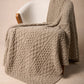 IrelandsEye Knitwear Luxe Aran Throw Fossil