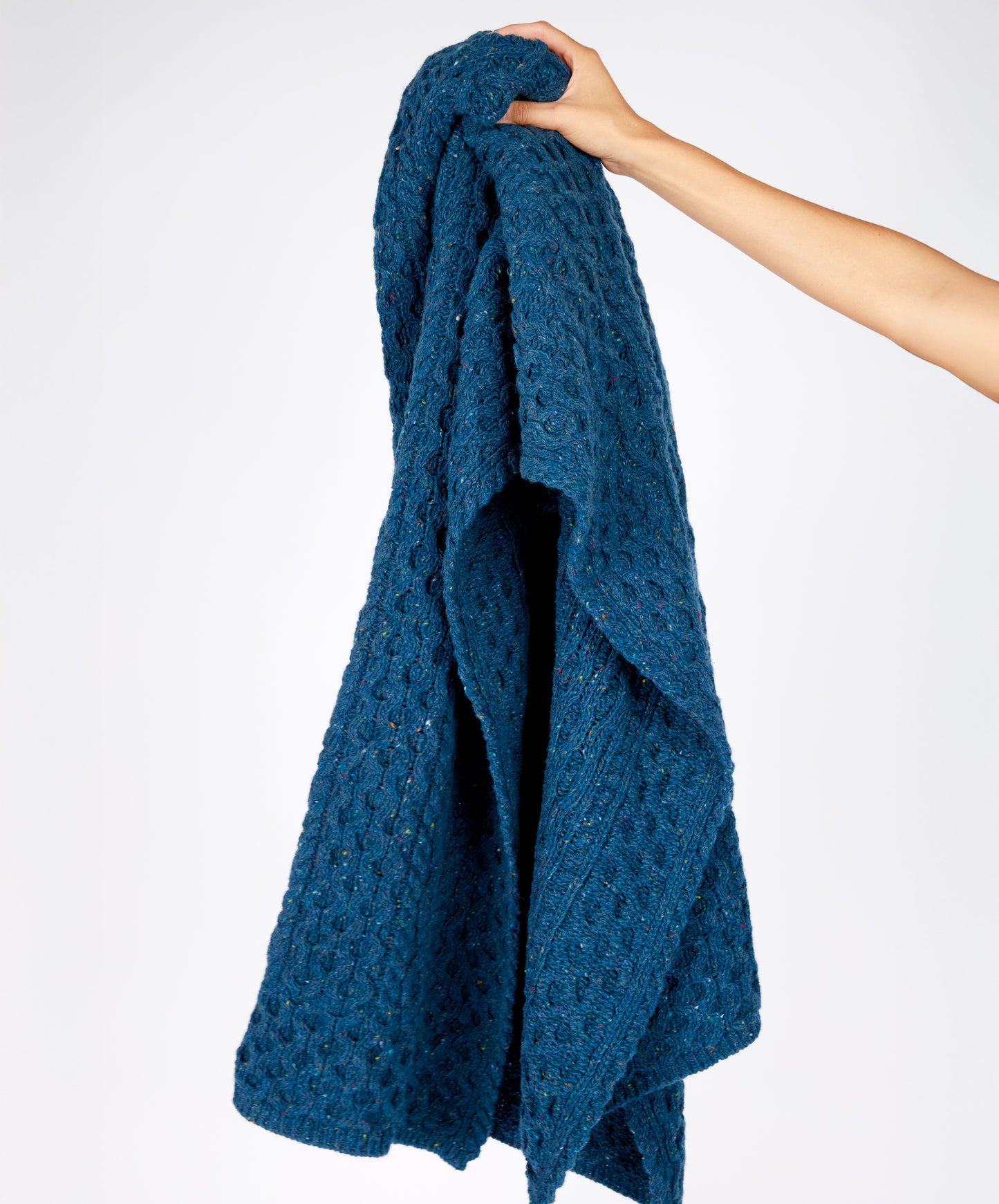 IrelandsEye Knitwear Luxe Aran Throw Ink Marl