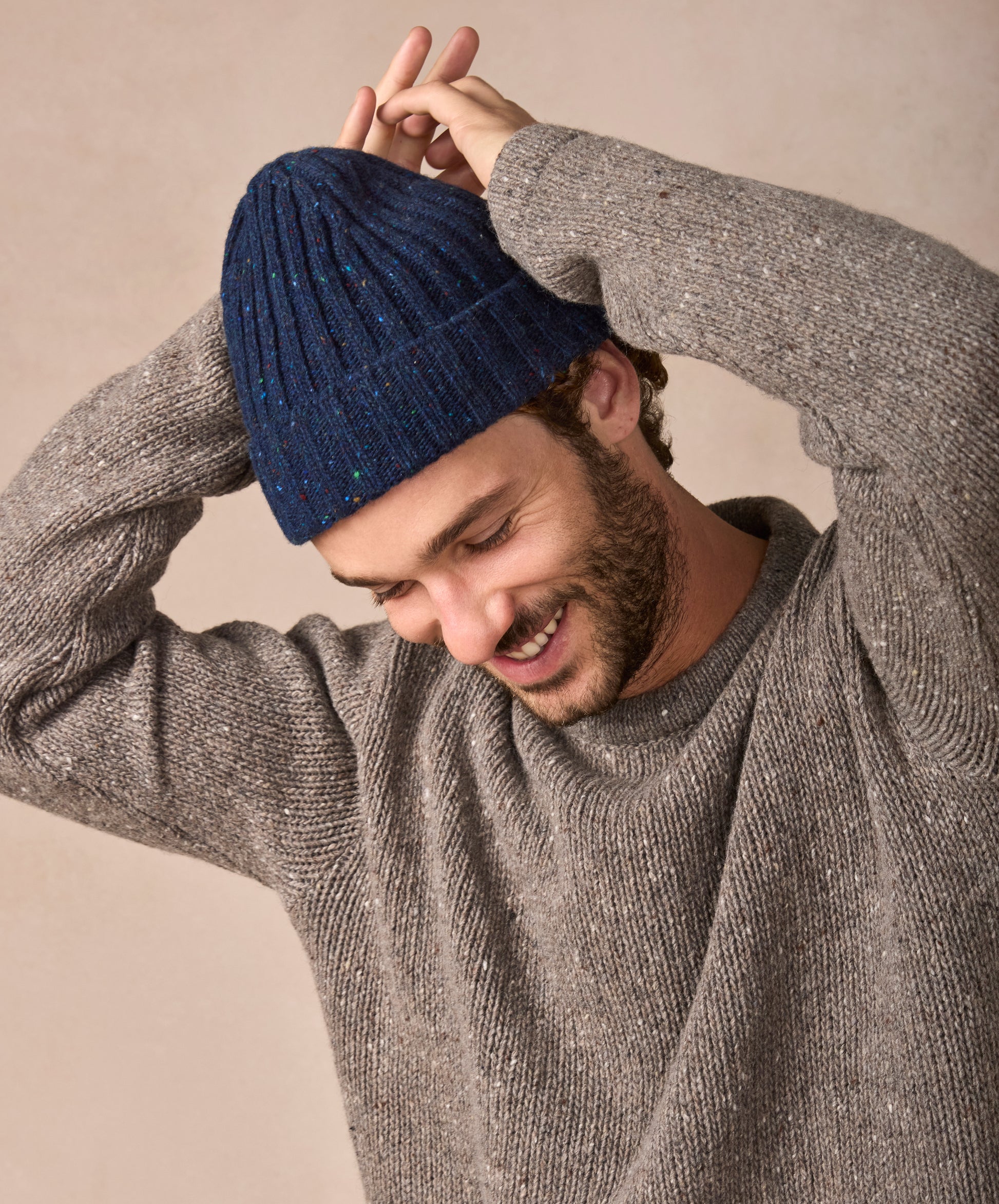 IrelandsEye Knitwear Luxe Ribbed Hat Rich Navy