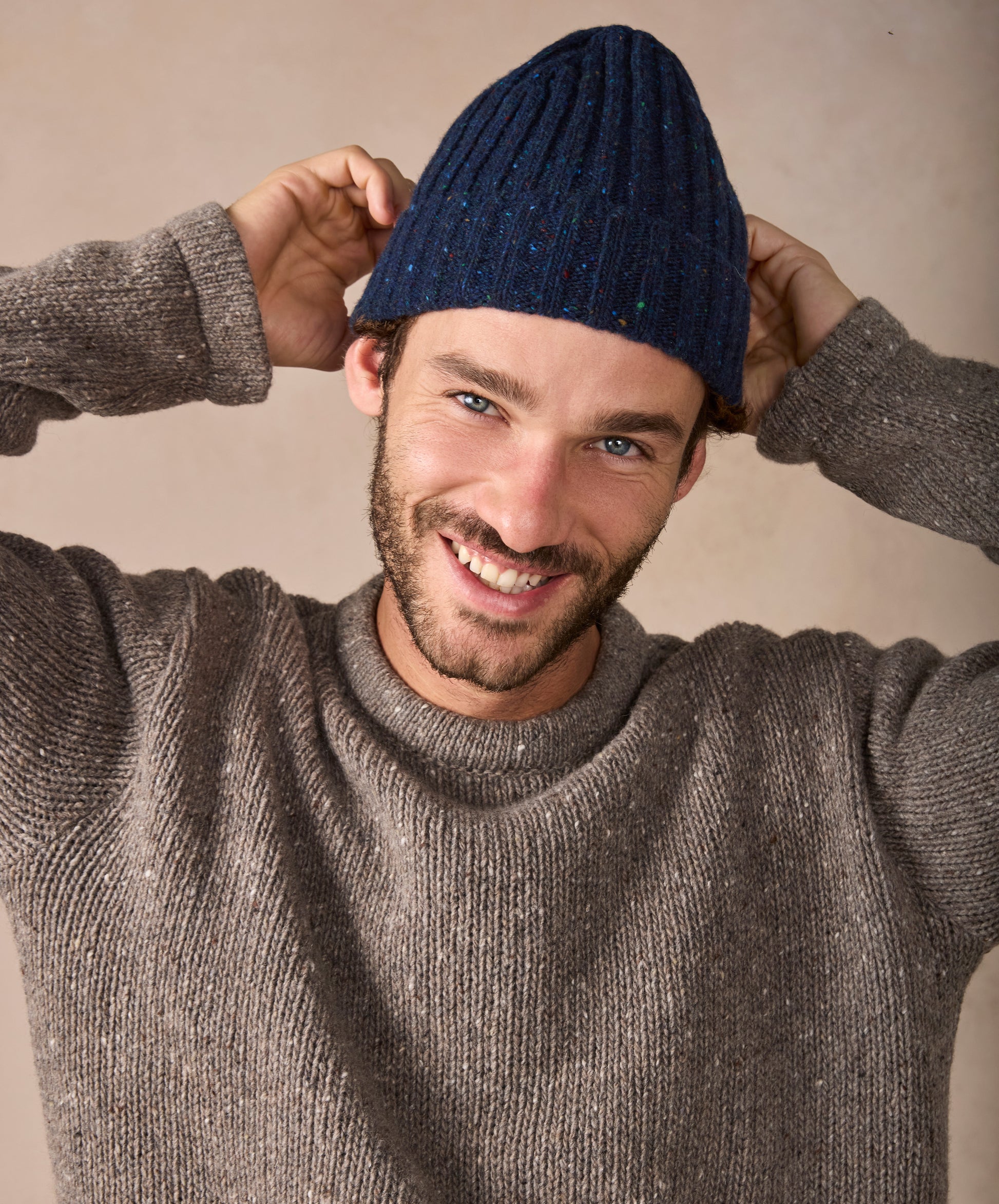IrelandsEye Knitwear Luxe Ribbed Hat Rich Navy
