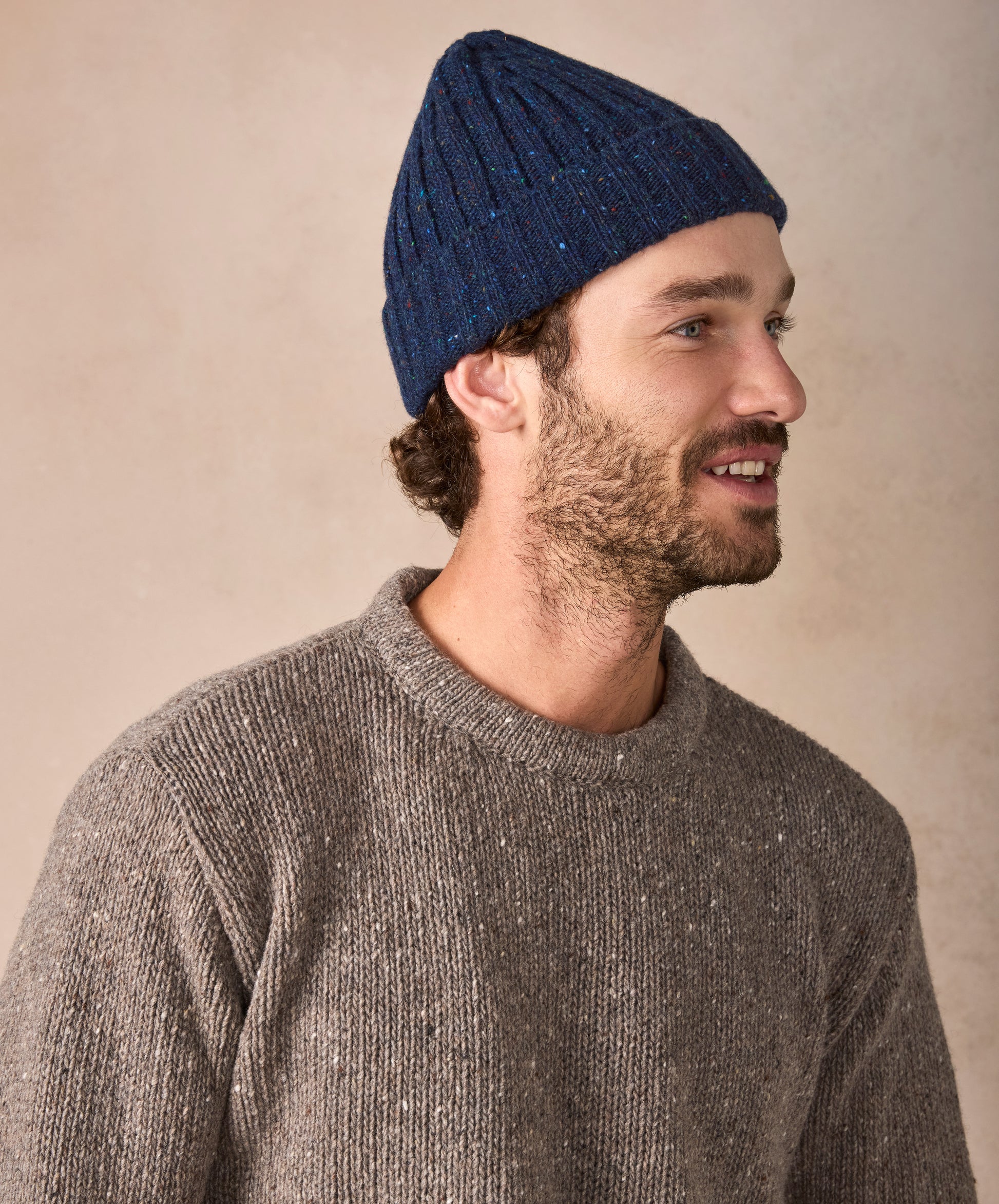 IrelandsEye Knitwear Luxe Ribbed Hat Rich Navy