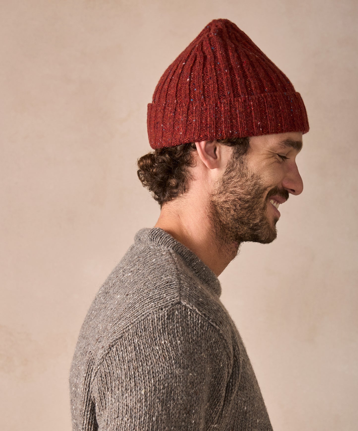 IrelandsEye Knitwear Luxe Ribbed Hat Copper Marl