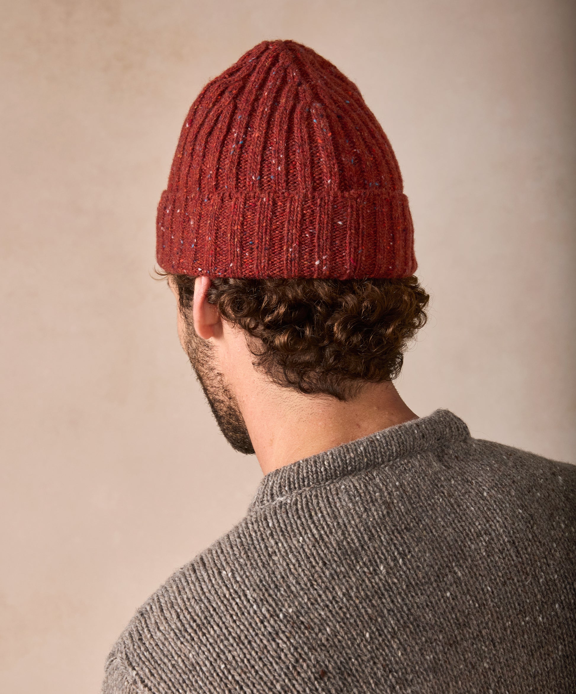 IrelandsEye Knitwear Luxe Ribbed Hat Copper Marl