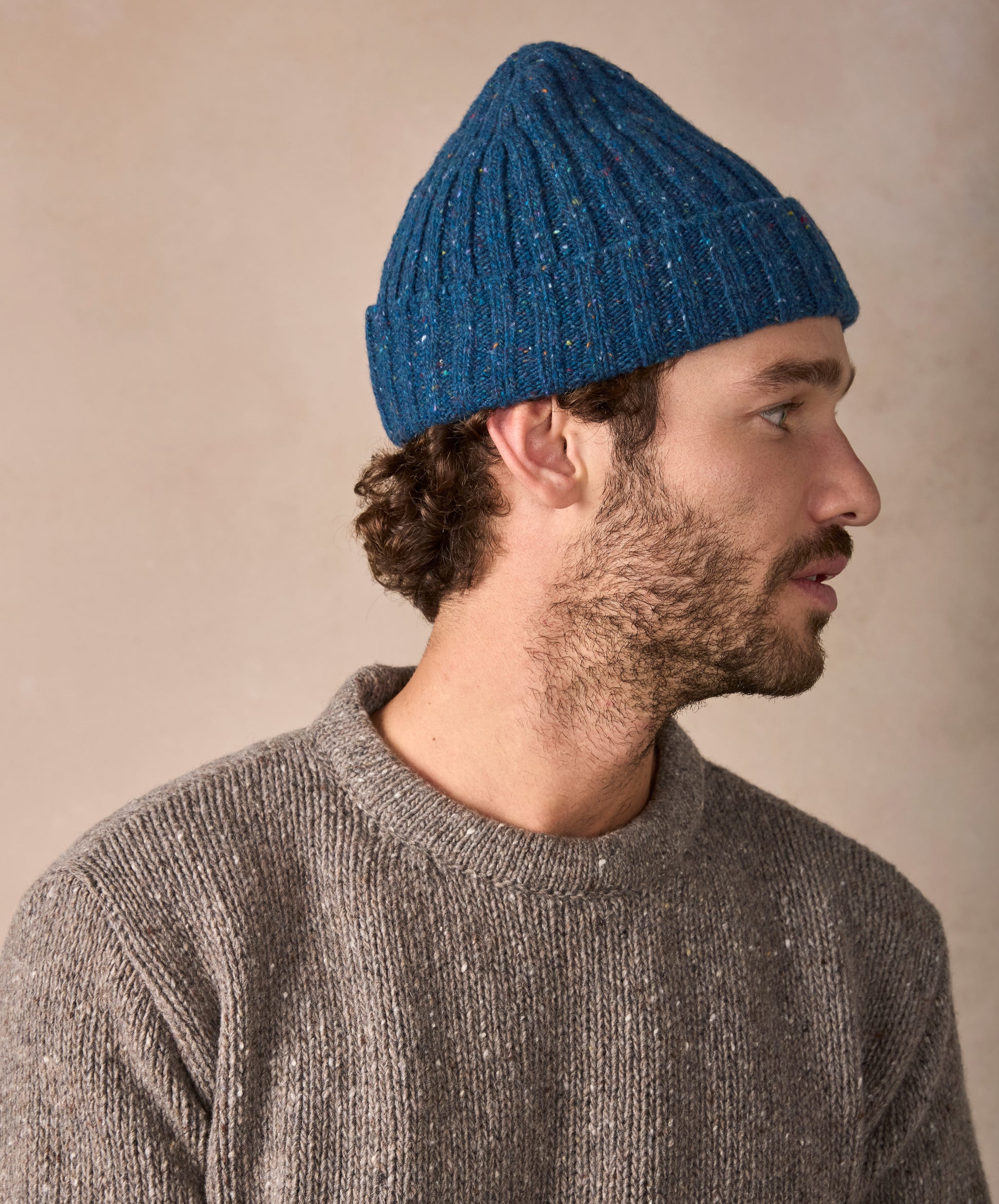 IrelandsEye Knitwear Luxe Ribbed Hat Ink Marl