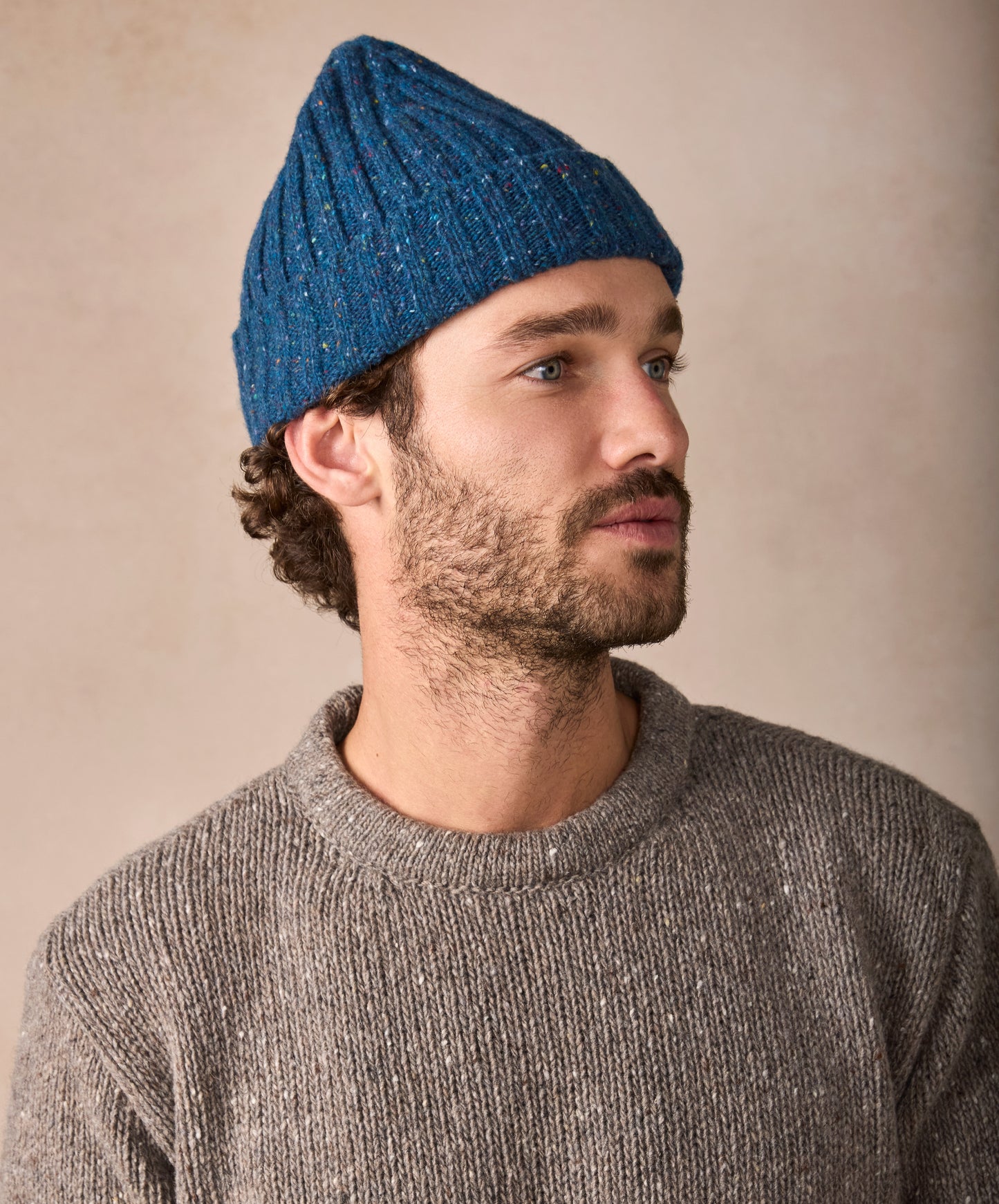 IrelandsEye Knitwear Luxe Ribbed Hat Ink Marl
