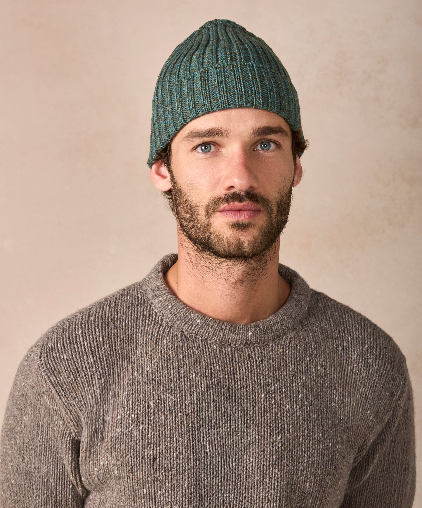 IrelandsEye Knitwear Ribbed Merino Hat Fern Marl 