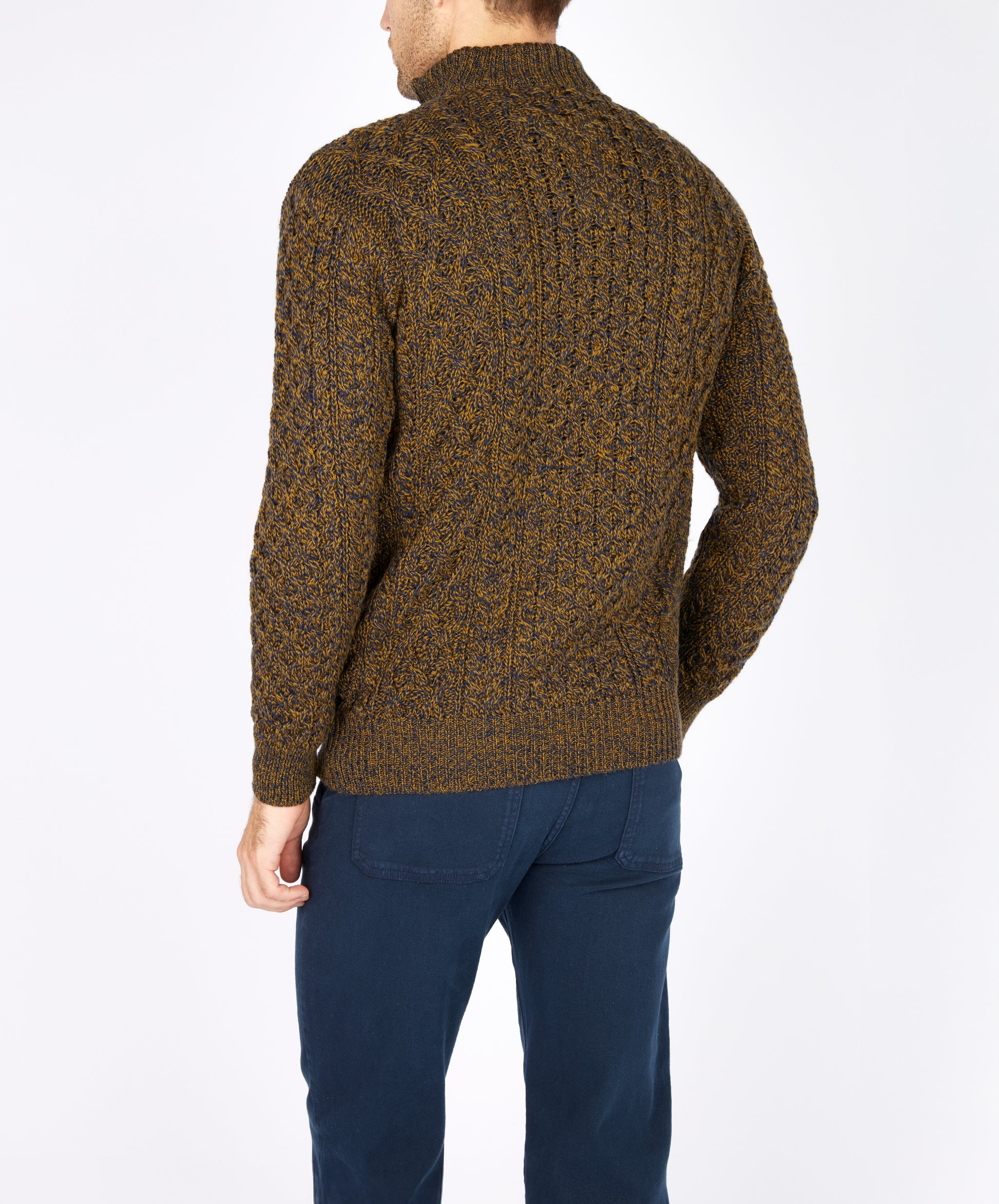 IrelandsEye Knitwear Dromore Aran Troyer Desert Marl