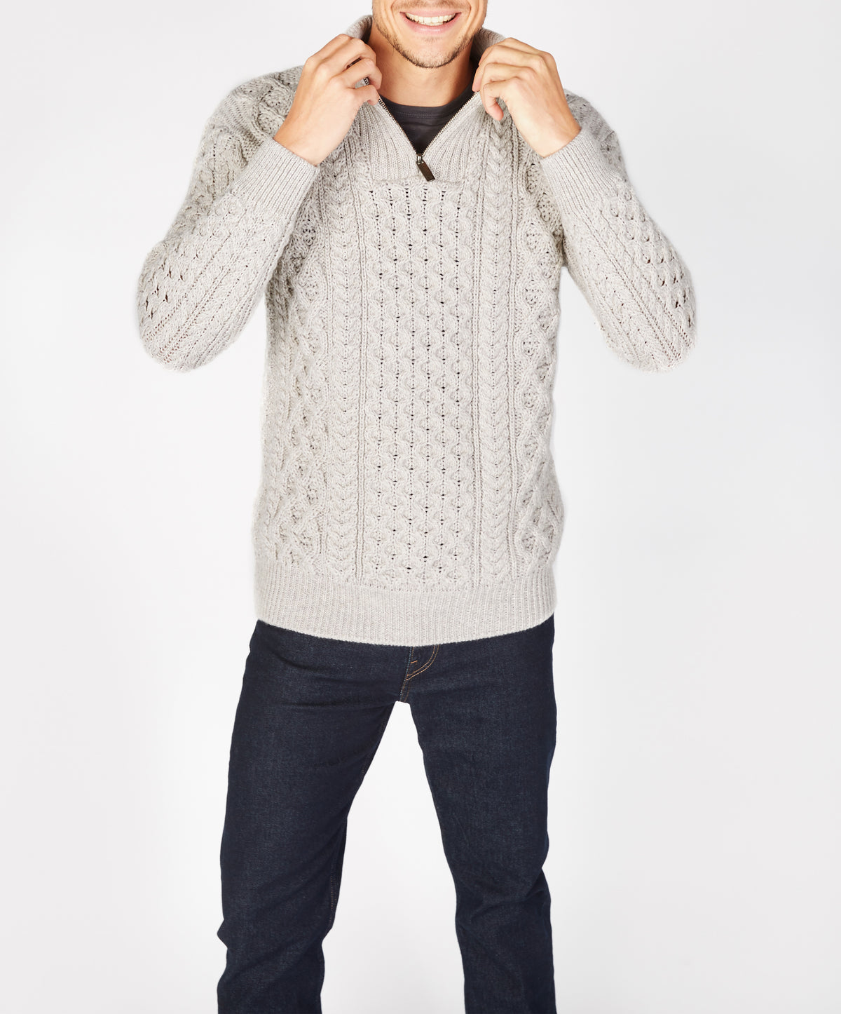 Men's Troyer Cable Knit Sweater