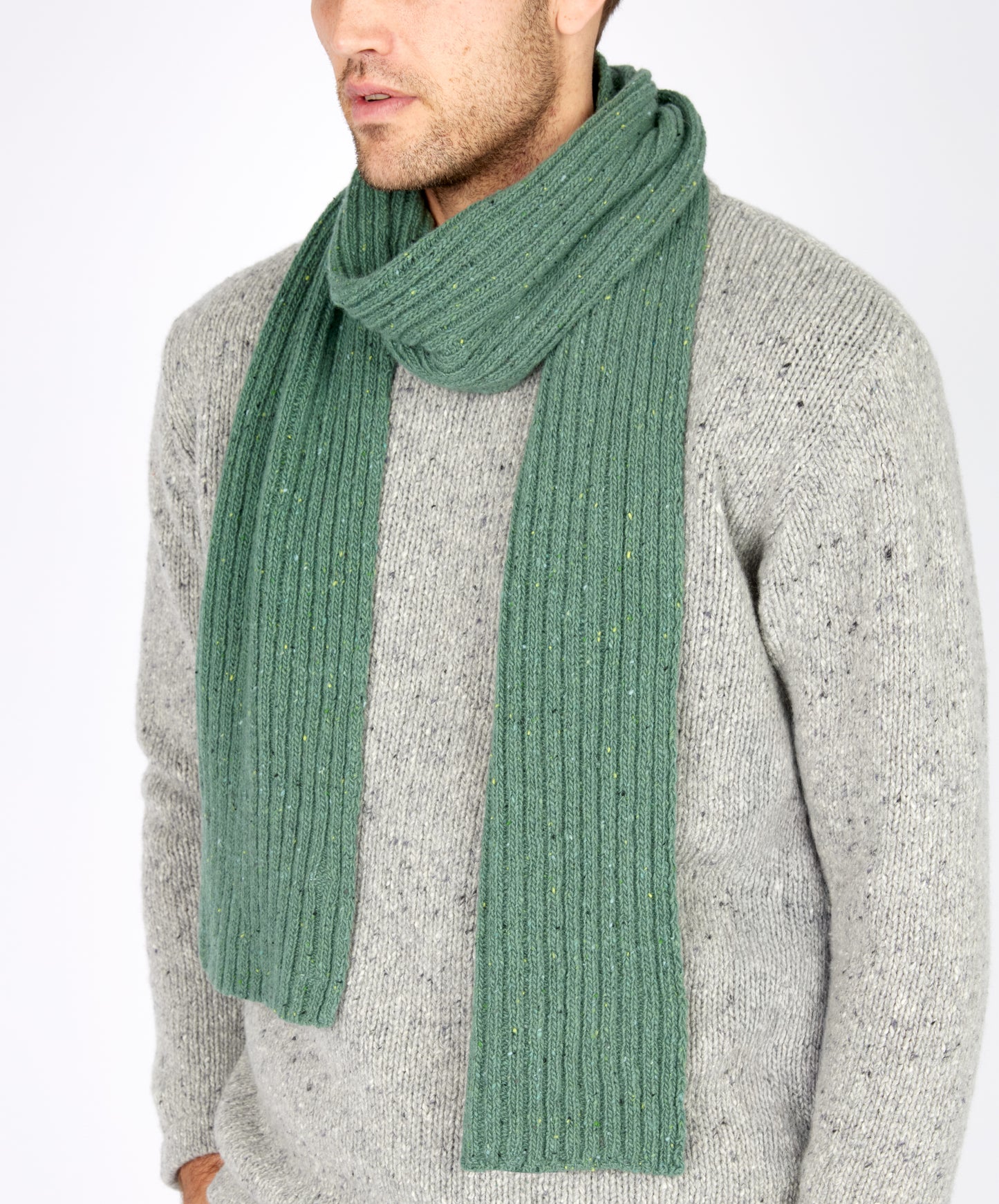 IrelandsEye Knitwear Luxe Ribbed Scarf Wave