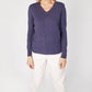IrelandsEye Knitwear Luxe Touch Wool V Neck Sweater Deep Lavender