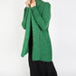 IrelandsEye Knitwear Kilcoole Textured Coatigan Green Marl Merino