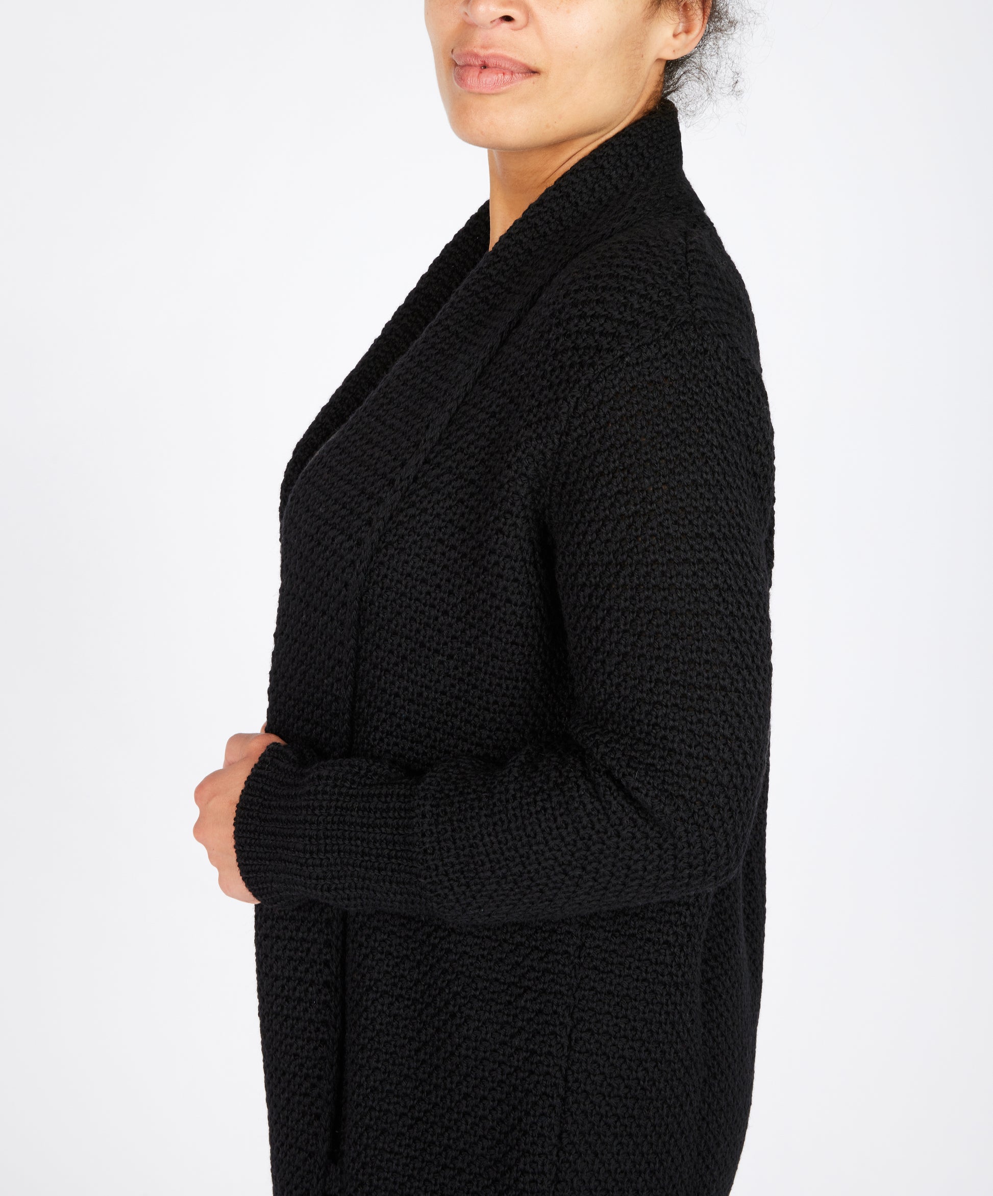 IrelandsEye Knitwear Kilcoole Textured Coatigan Dark Night