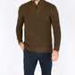 IrelandsEye Knitwear Reefer Ribbed Zip Neck Sweater Desert Marl