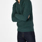 IrelandsEye Knitwear Reefer Ribbed Zip Neck Sweater in Evergreen Large
