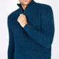 IrelandsEye Knitwear Reefer Ribbed Zip Neck Sweater Petrol Marl