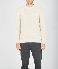 The Crosshaven Merino Ribbed Crew Neck Sweater Natural