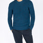 IrelandsEye Knitwear Crosshaven Ribbed Crew Neck Sweater Petrol Marl