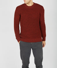The Crosshaven Merino Ribbed Crew Neck Sweater Sable Marl